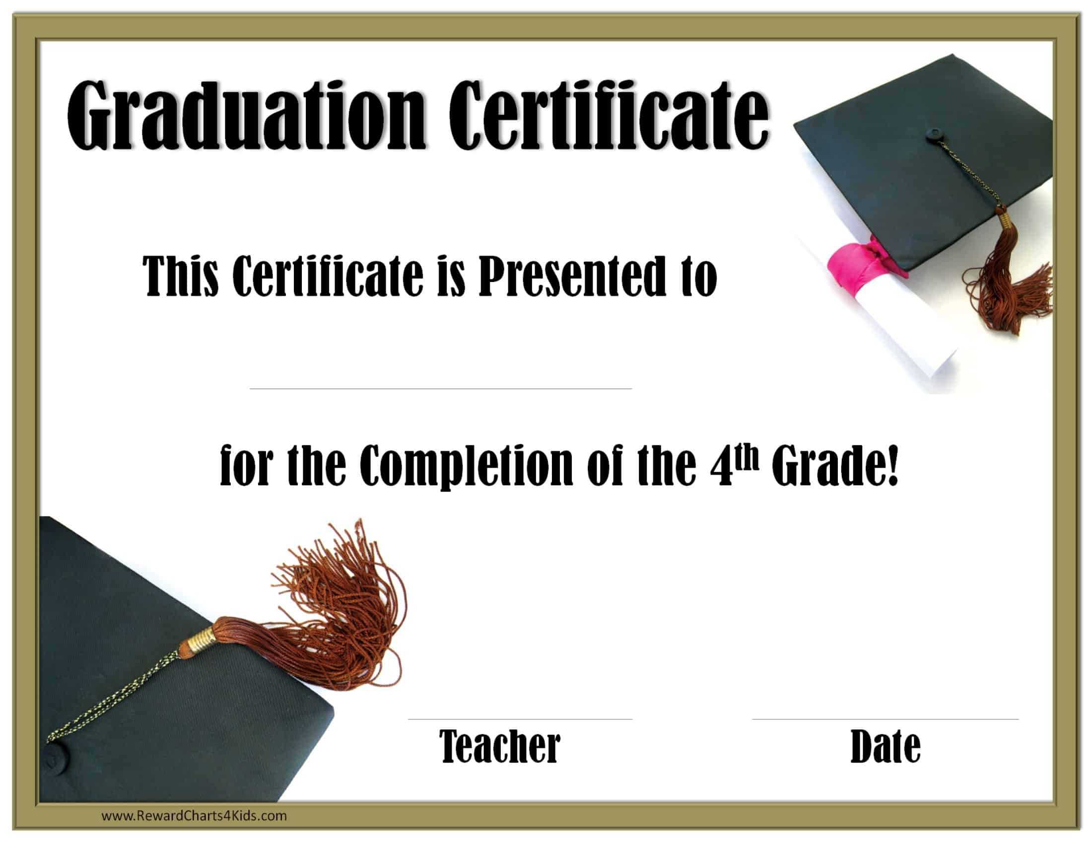 School Graduation Certificates | Customize Online With Or Intended For 5Th Grade Graduation Certificate Template