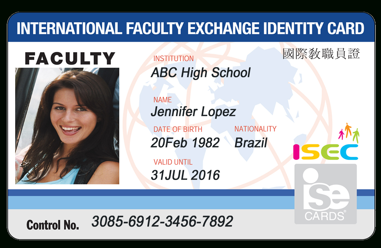 School Identification Card – Calep.midnightpig.co In Faculty Id Card Template