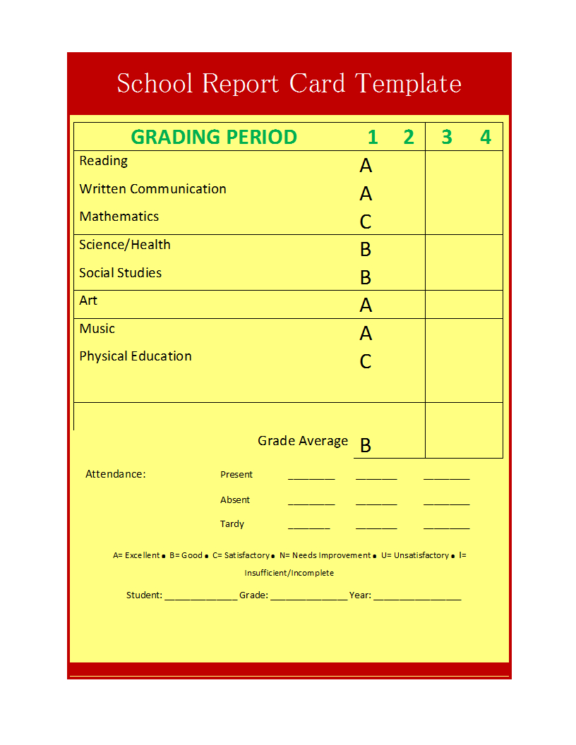 School Report Template Within Result Card Template