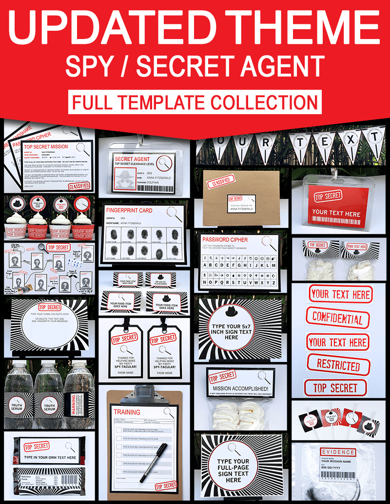 Secret Agent Birthday Party Invitations And Decorations | Spy Party Ideas With Spy Id Card Template
