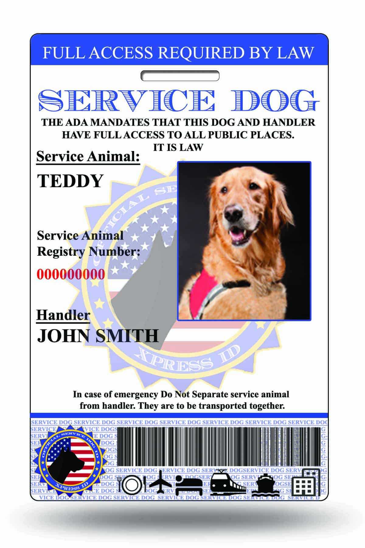 Service Dog Id | Custom & Holographic For Service Dog Certificate Template