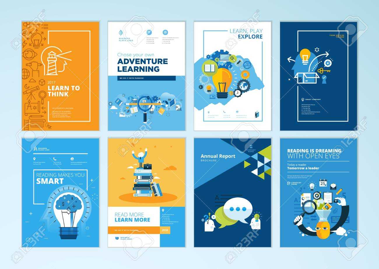Set Of Brochure Design Templates On The Subject Of Education,.. Pertaining To School Brochure Design Templates