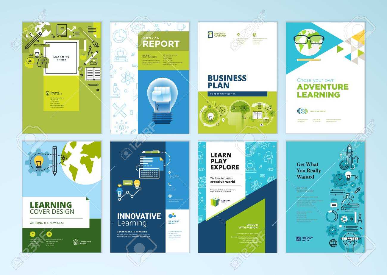 Set Of Brochure Design Templates On The Subject Of Education,.. Throughout Brochure Design Templates For Education