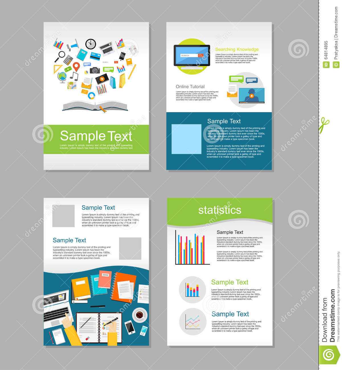 Set Of Flyer. Brochure Design Templates. Education With Regard To E Brochure Design Templates