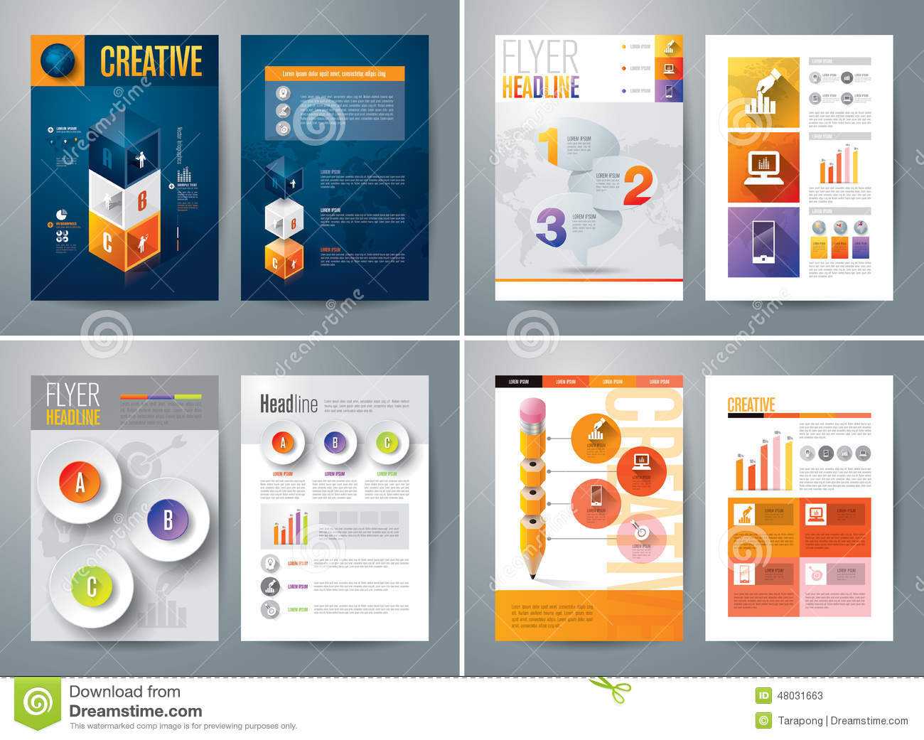 Set Of Flyer, Brochure Design Templates. Stock Vector Inside Online Brochure Template Free