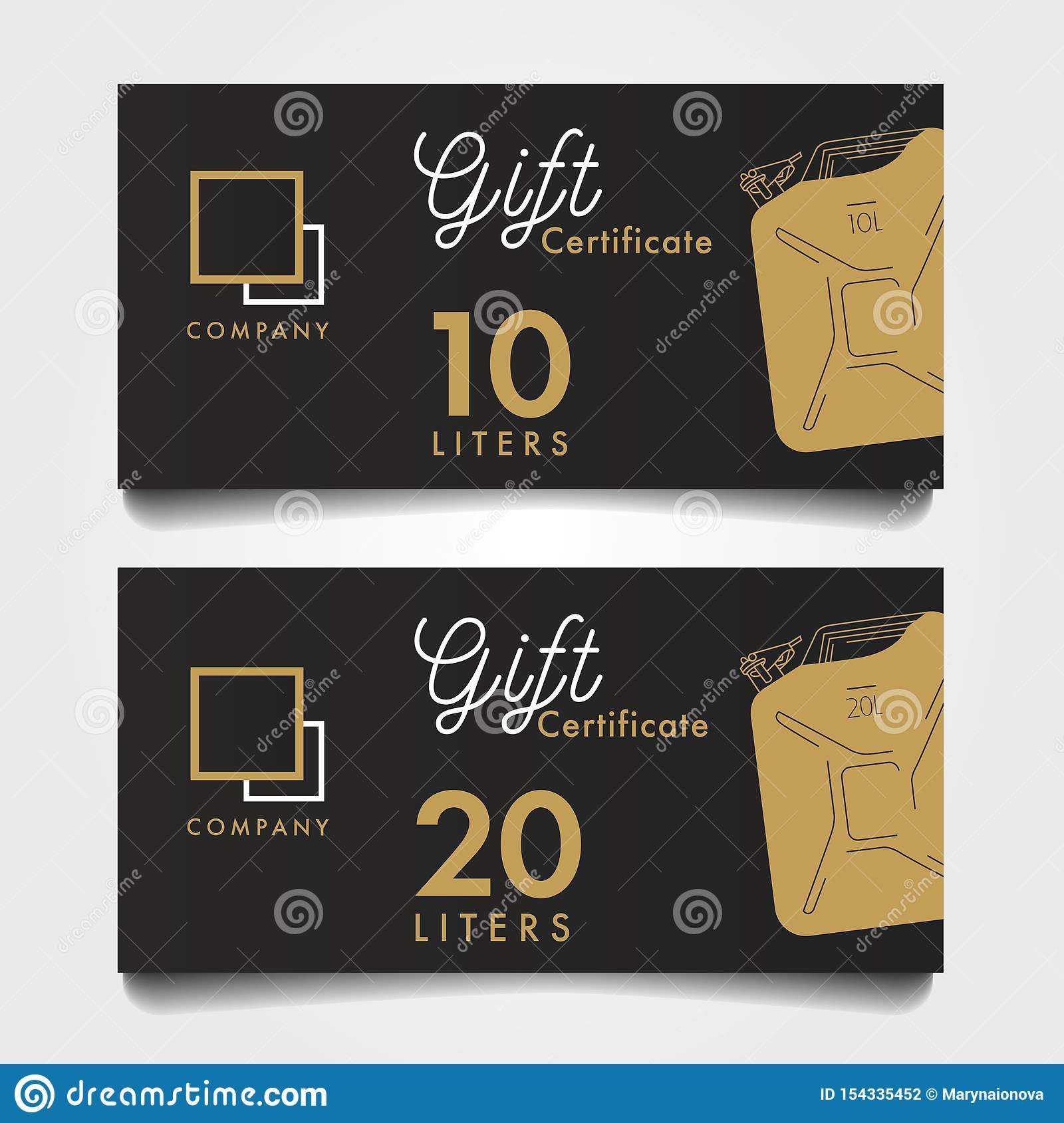 Set Of Gift Card Vouchers With Oil Canisters And Discount With Automotive Gift Certificate Template