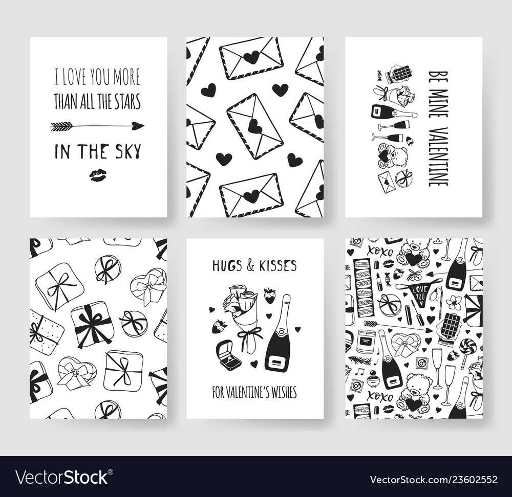 Set Of Hand Drawn Templates Fashion Cards With With Regard To 52 Things I Love About You Cards Template