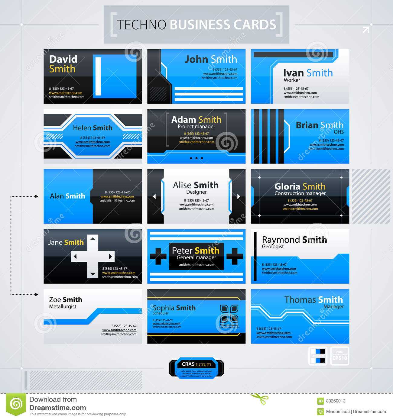 Set Of Modern Business Cards Templates Stock Vector With Regard To Advertising Cards Templates