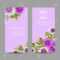 Set Of Wedding Invitation Cards Design. Beautiful Mallow Flowers.. Intended For Invitation Cards Templates For Marriage