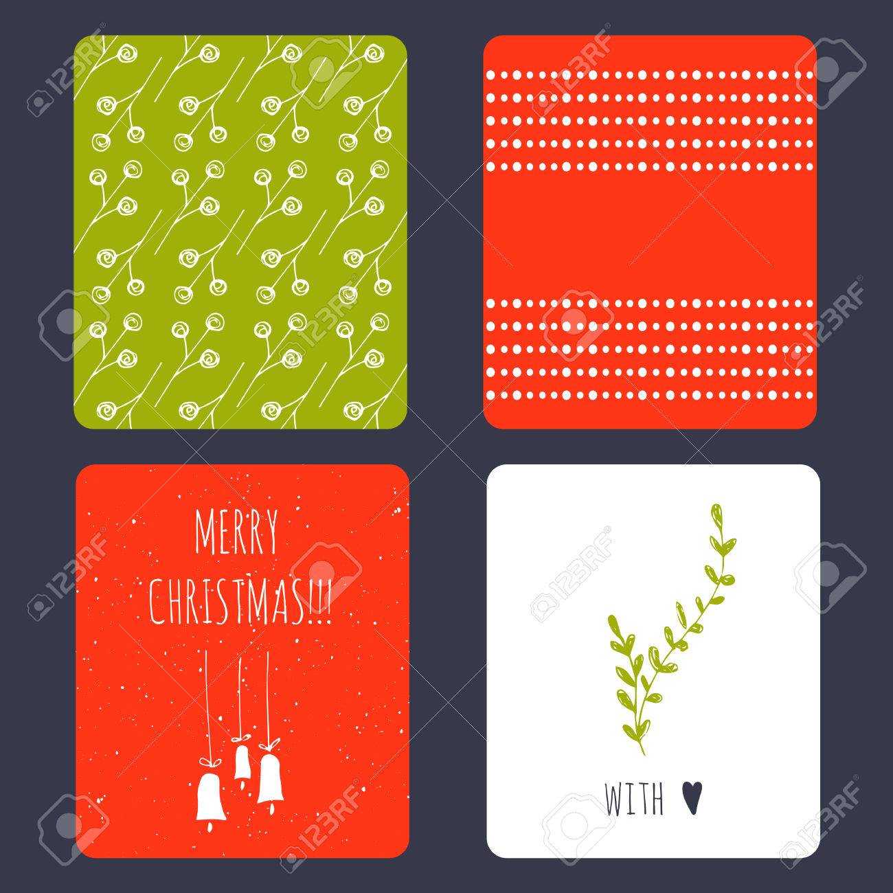 Set Of Winter Small Card Templates. Collection For Christmas.. Regarding Small Greeting Card Template