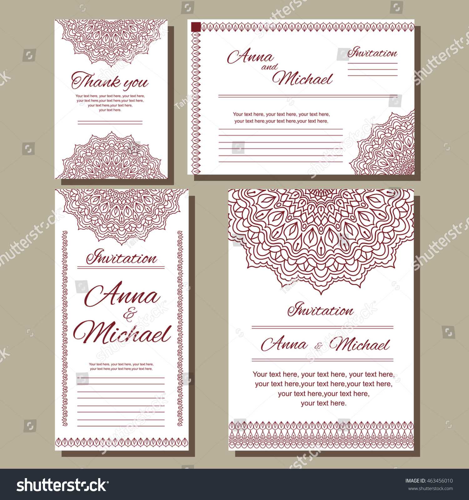 Set Wedding Invitations Postcards Different Sizes For Wedding Card Size Template