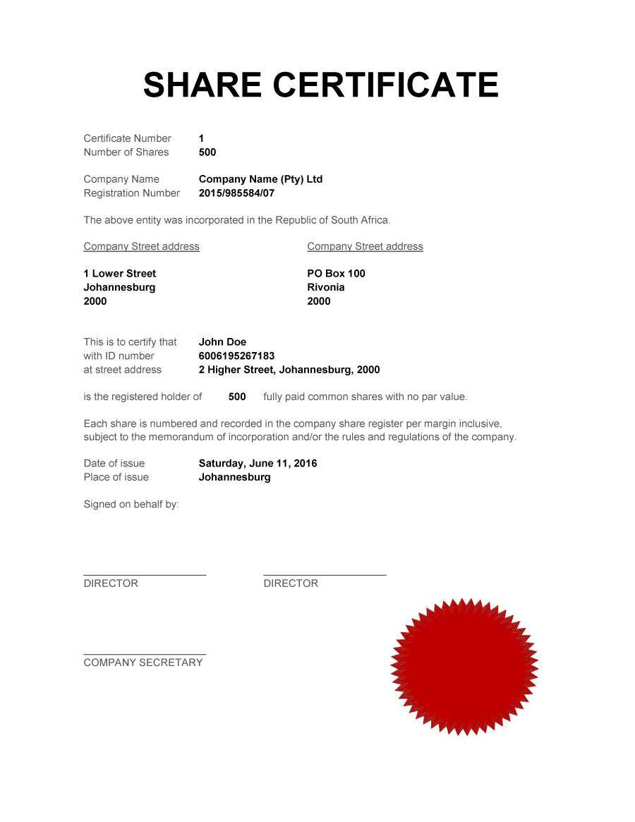 Share Certificate Format - Calep.midnightpig.co In Template For Share Certificate