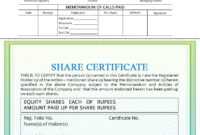 Share Certificate - Indiafilings pertaining to Template Of Share Certificate
