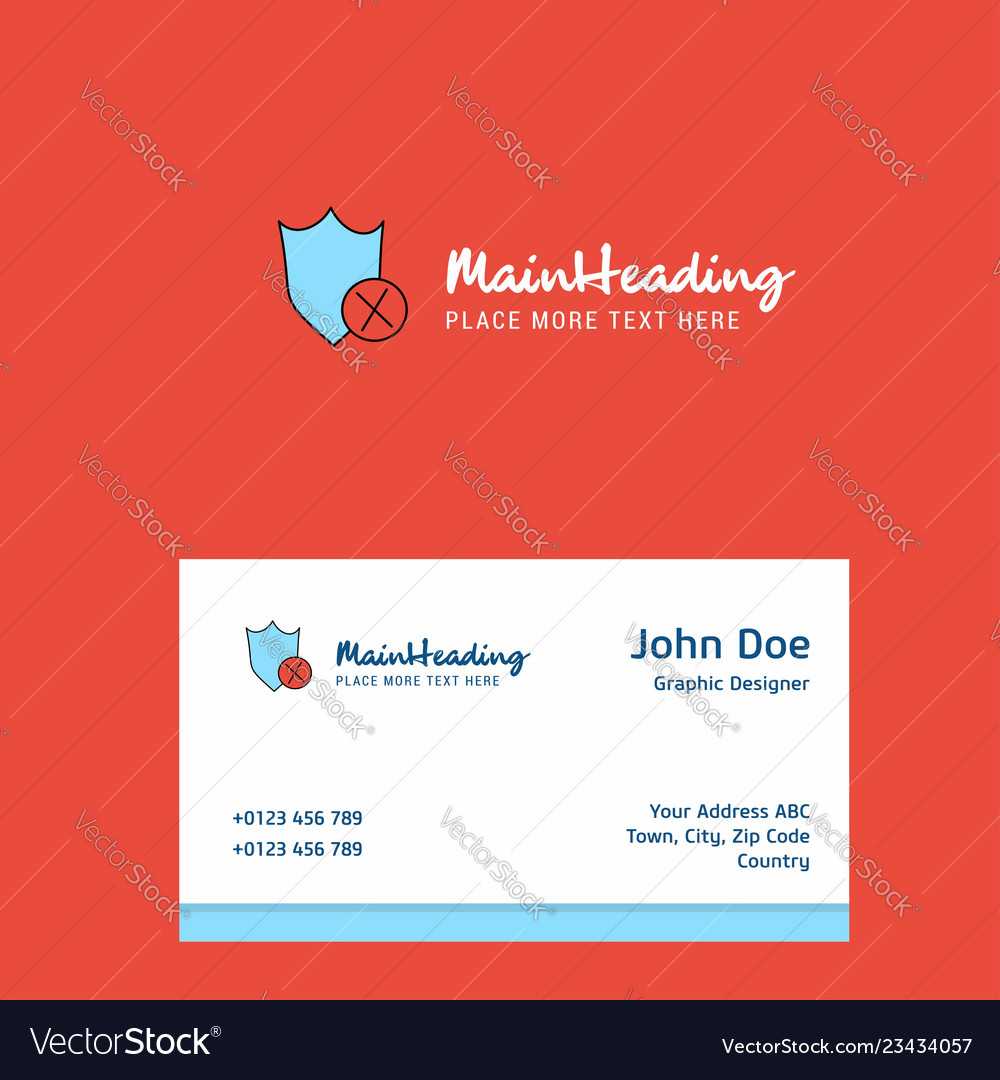 Shield Logo Design With Business Card Template Vector Image On Vectorstock Inside Shield Id Card Template