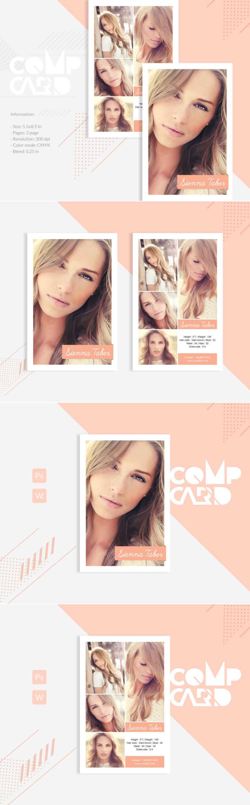 Sienna Taber – Modeling Comp Card Corporate Identity Template With Regard To Comp Card Template Download