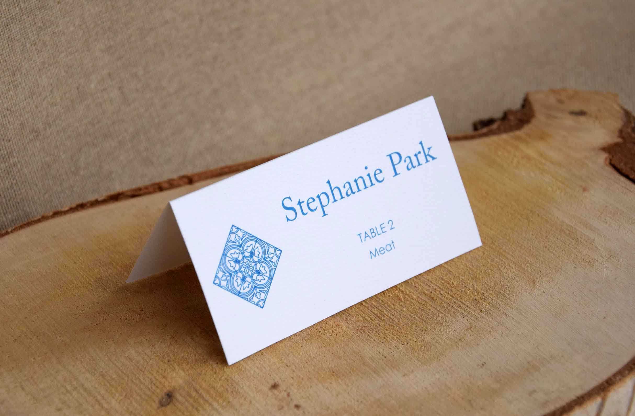 Simple Blue Tile Place Cards Throughout Paper Source Templates Place Cards