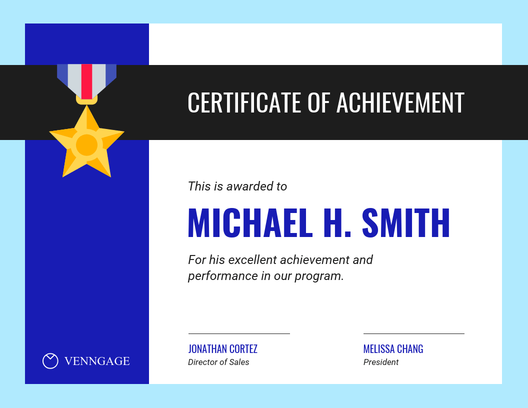 Simple Certificate Of Achievement Template Intended For Sales Certificate Template