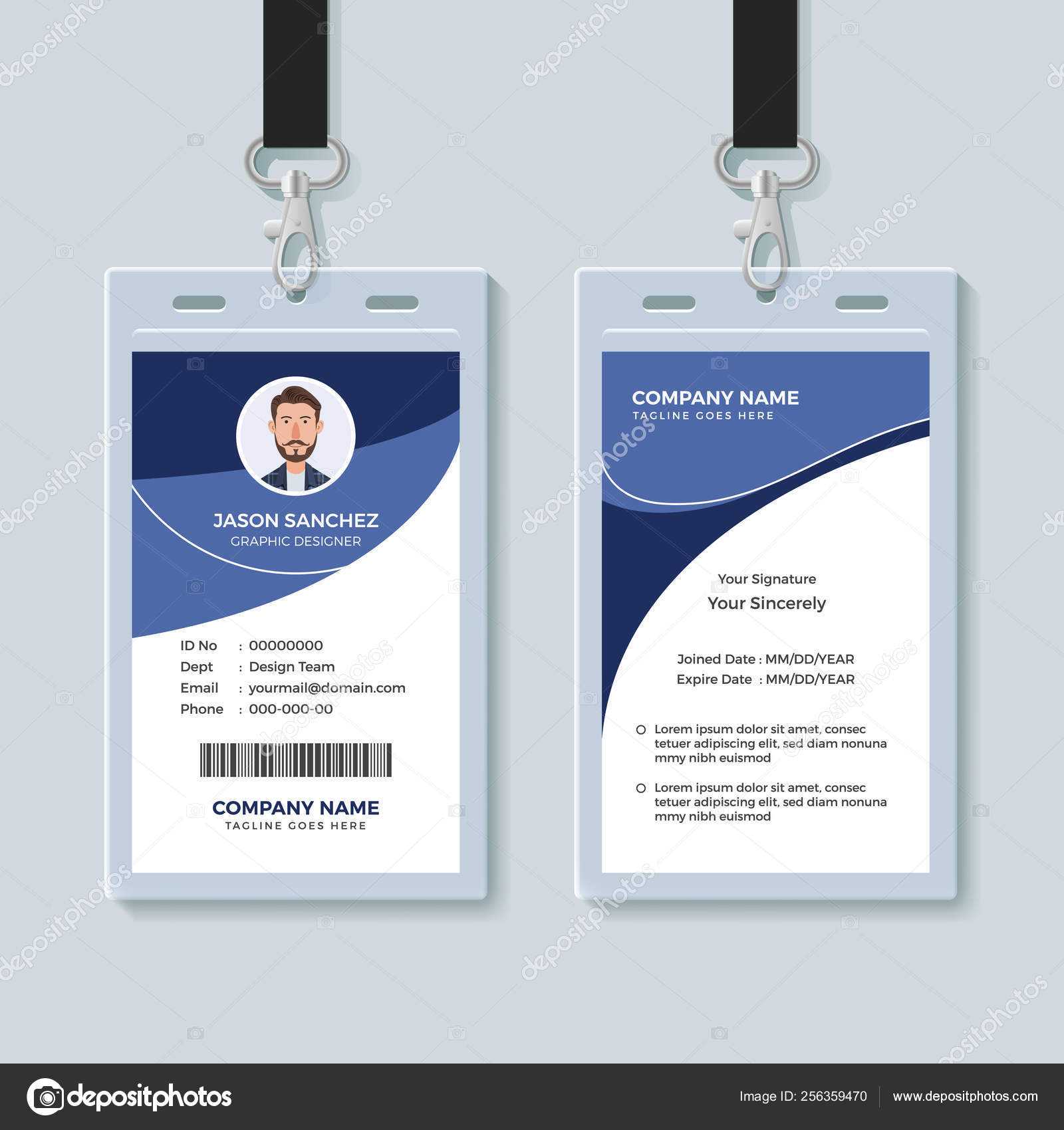 Simple Corporate Id Card Design Template — Stock Vector Within Personal Identification Card Template