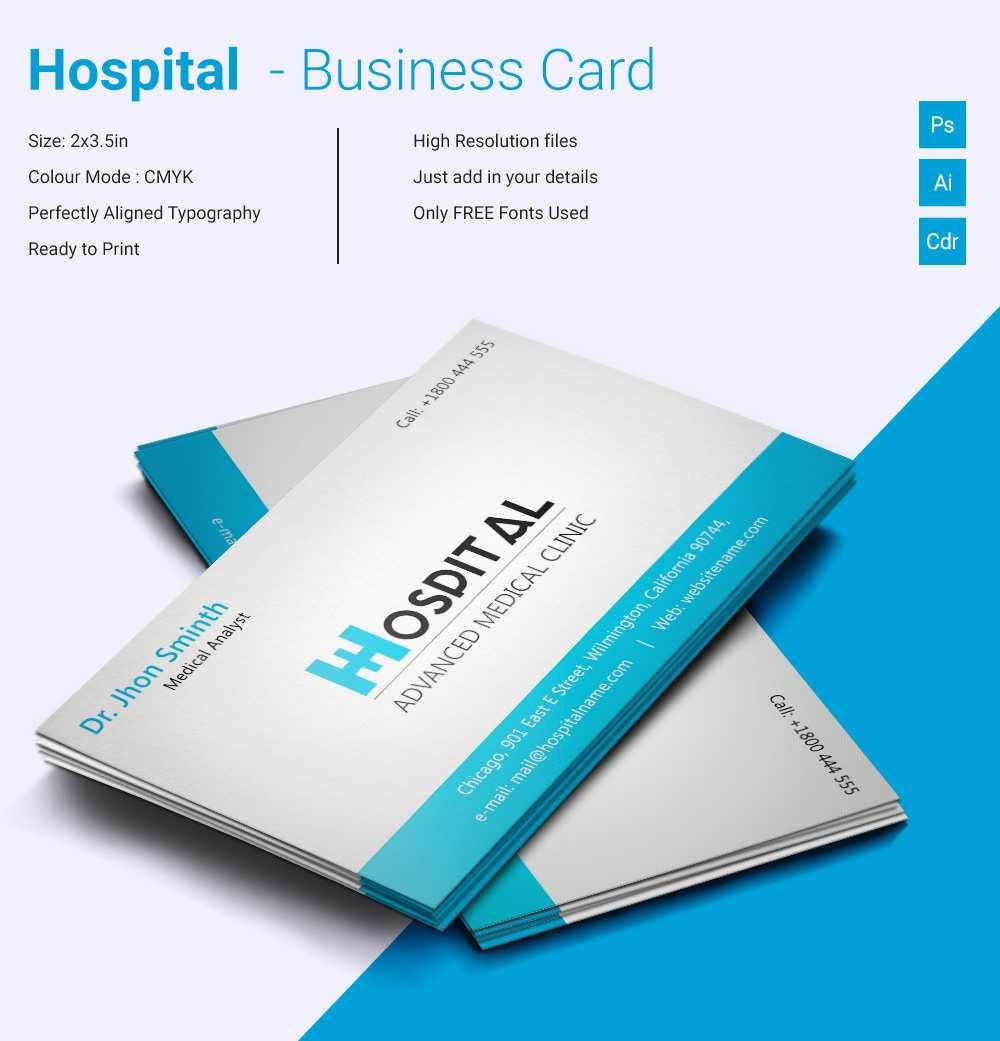 Simple Hospital Business Card Template | Free & Premium In Calling Card Free Template