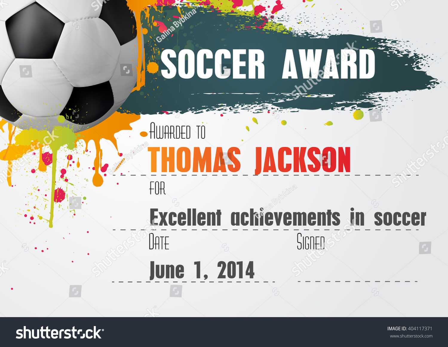 Soccer Certificate Template Football Ball Icon | Royalty Pertaining To Soccer Award Certificate Template