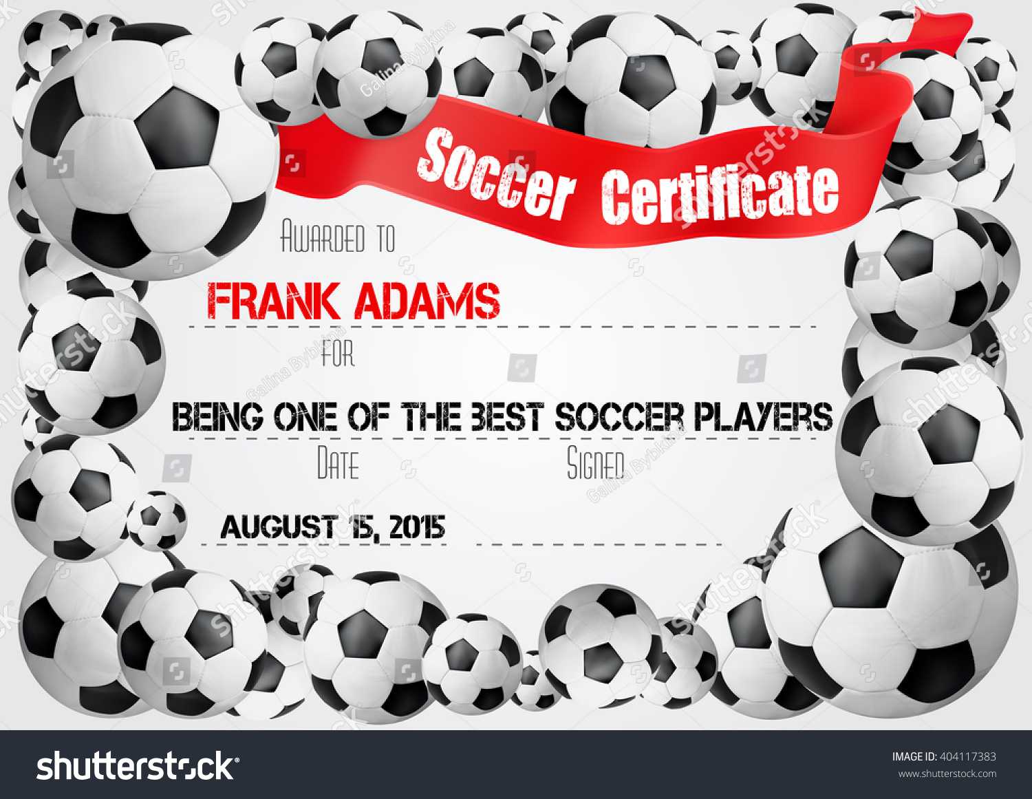 Soccer Certificate Template Football Ball Icons Stock Image With Regard To Soccer Certificate Template Free