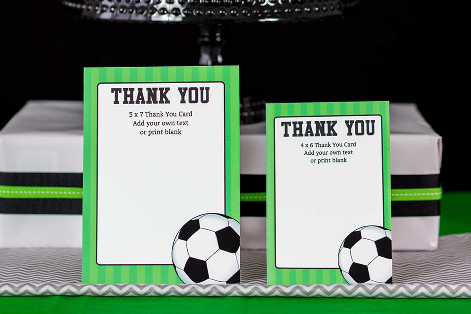 Soccer Party Decorations And Invitation Set For Soccer Thank You Card Template