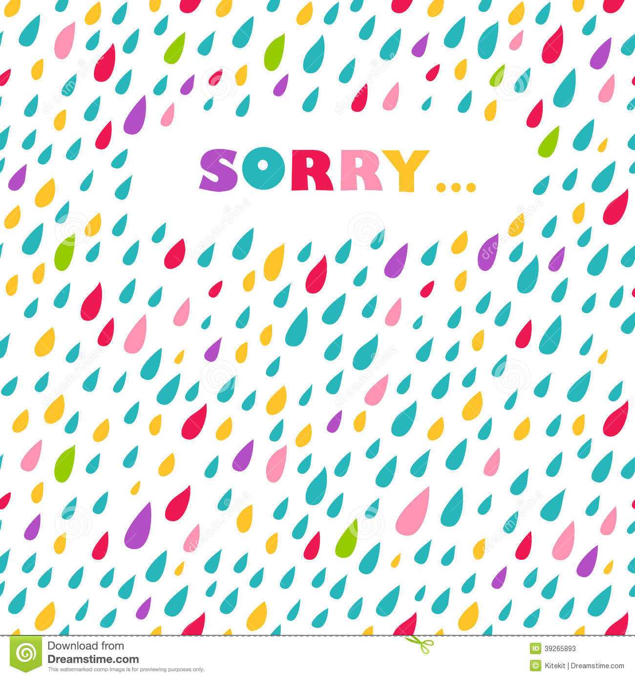 Sorry Card. Drops Background. Stock Vector – Illustration Of Pertaining To Sorry Card Template