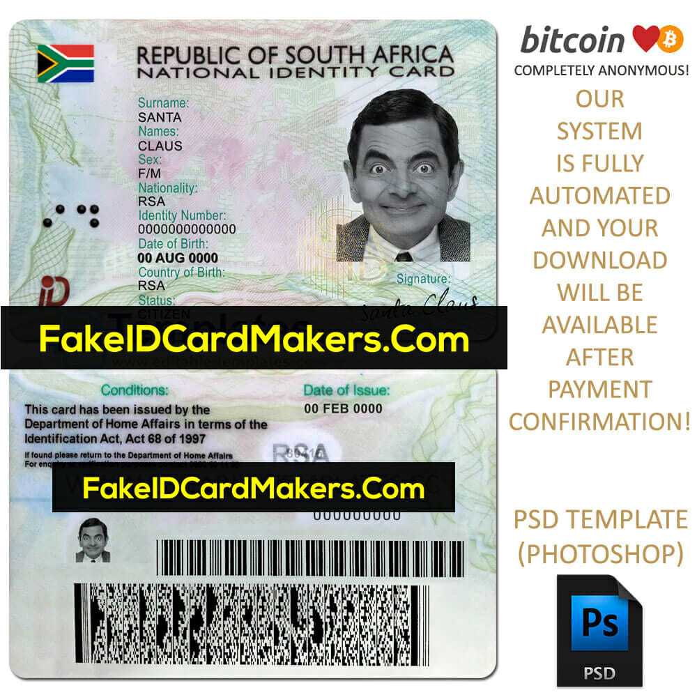 South Africa Id Card Template Psd Editable Fake Download In Florida Id Card Template