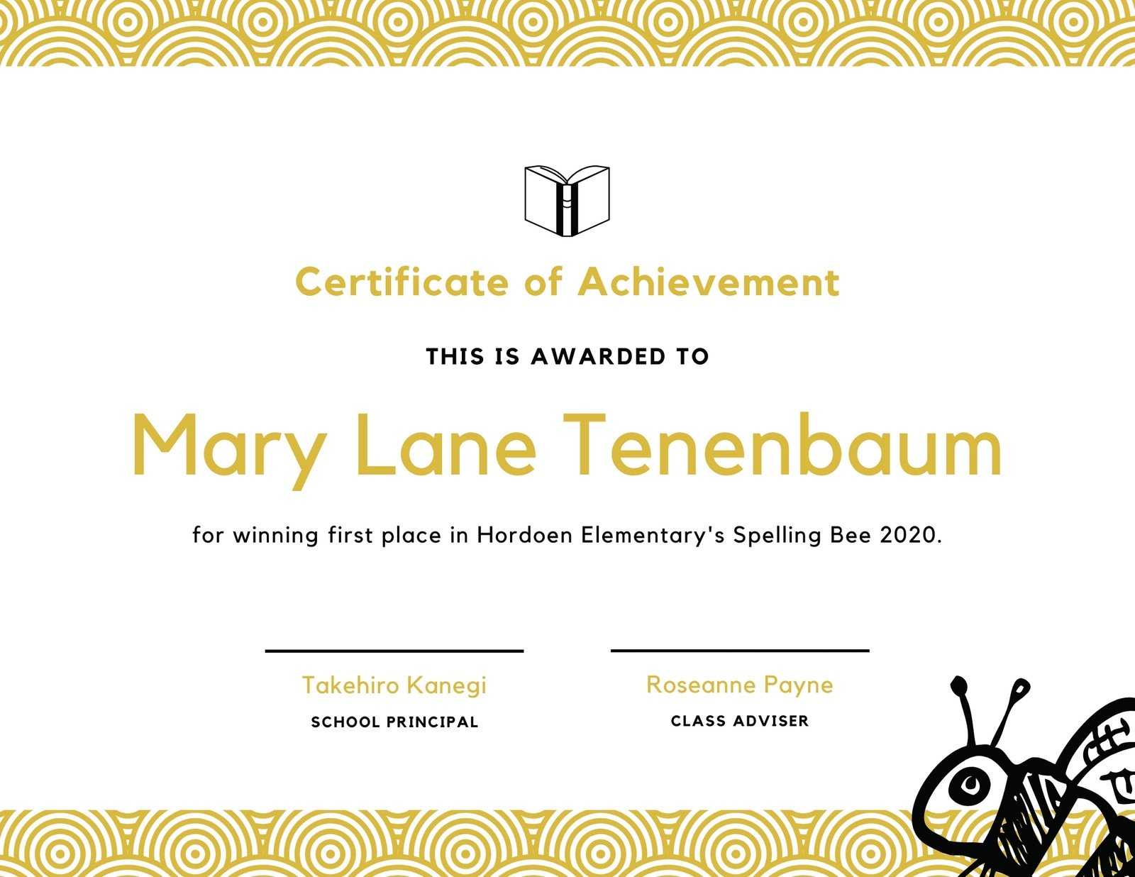 Spelling Bee Fun Certificate - Templatescanva In Spelling Bee Award Certificate Template