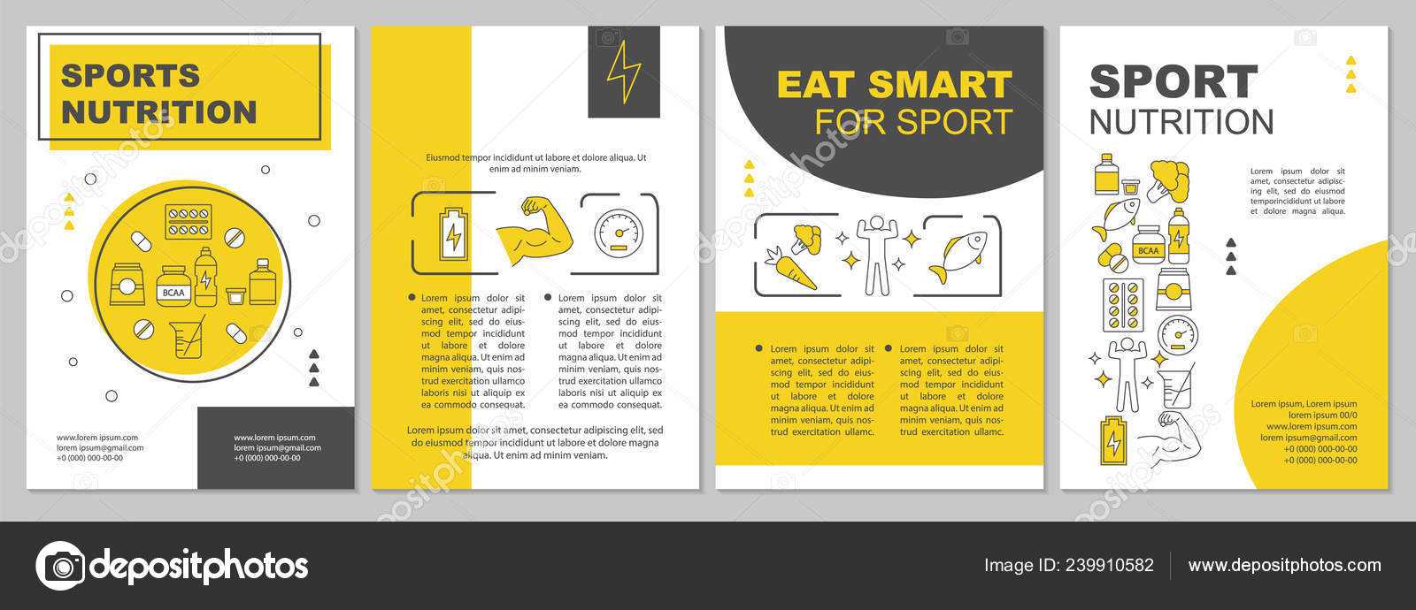 Sports Nutrition Brochure Template — Stock Vector © Bsd Regarding Nutrition Brochure Template