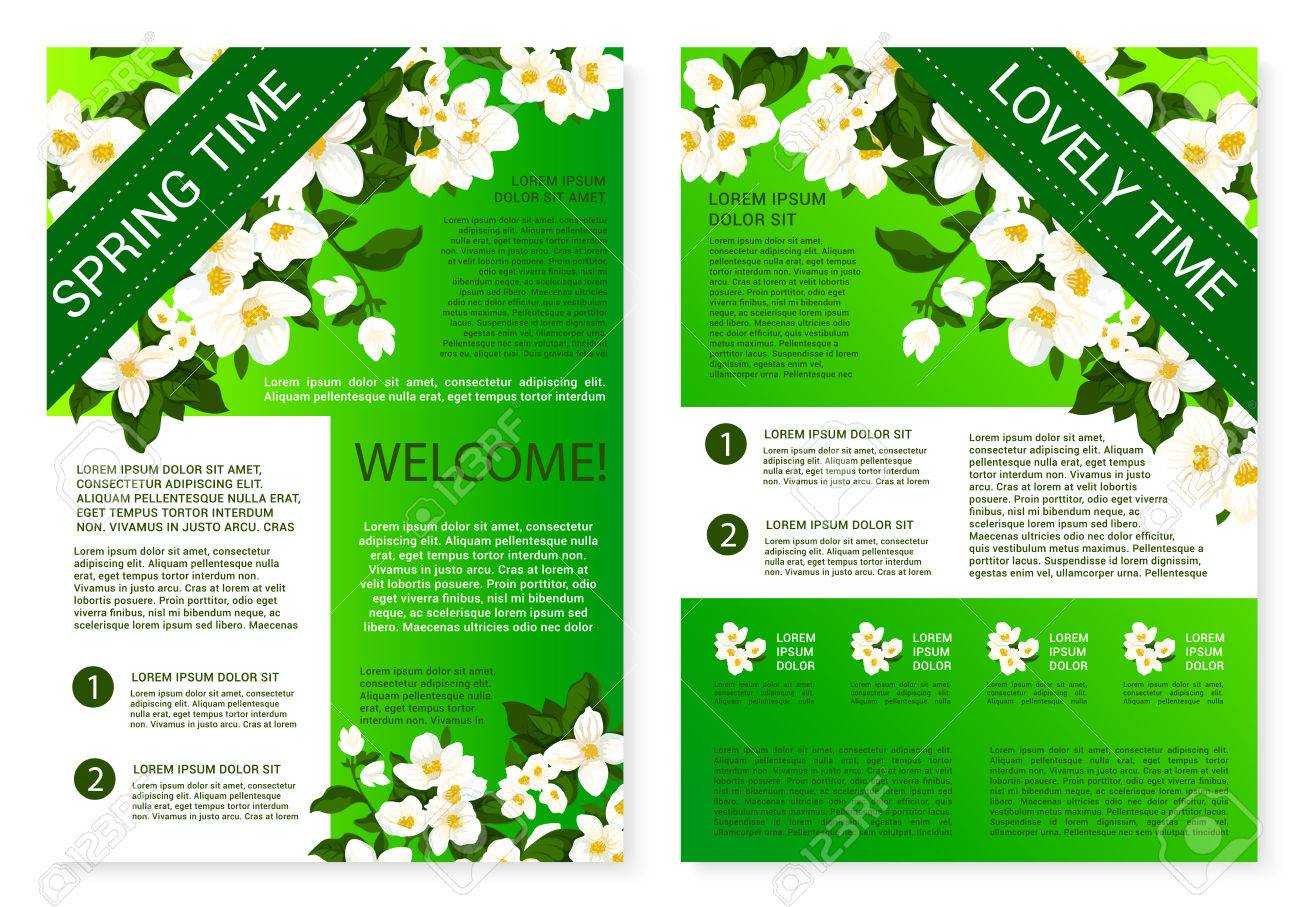 Spring Flowers Welcome Brochure Template Design Inside Welcome Brochure Template