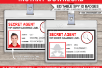 Spy Or Secret Agent Badge Template – Red in Spy Id Card Template