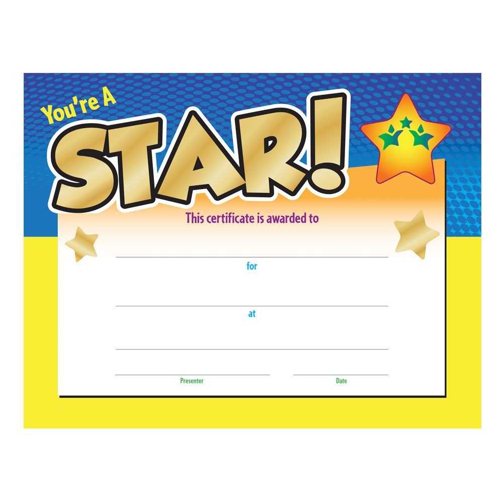 Star Award Template – Dalep.midnightpig.co With Star Certificate Templates Free