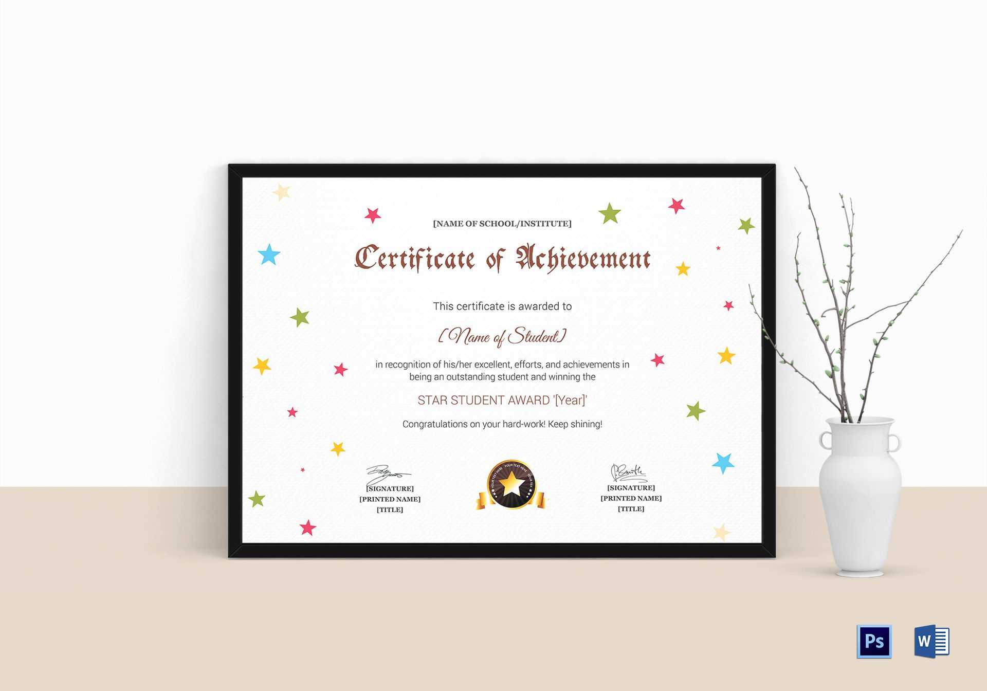 Star Student Certificate Template – Calep.midnightpig.co Intended For Vbs Certificate Template