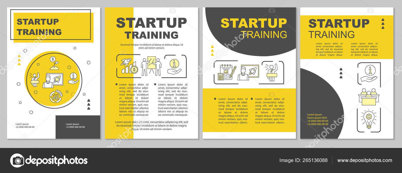 Startup Training Brochure Template Layout — Stock Vector Within Training Brochure Template