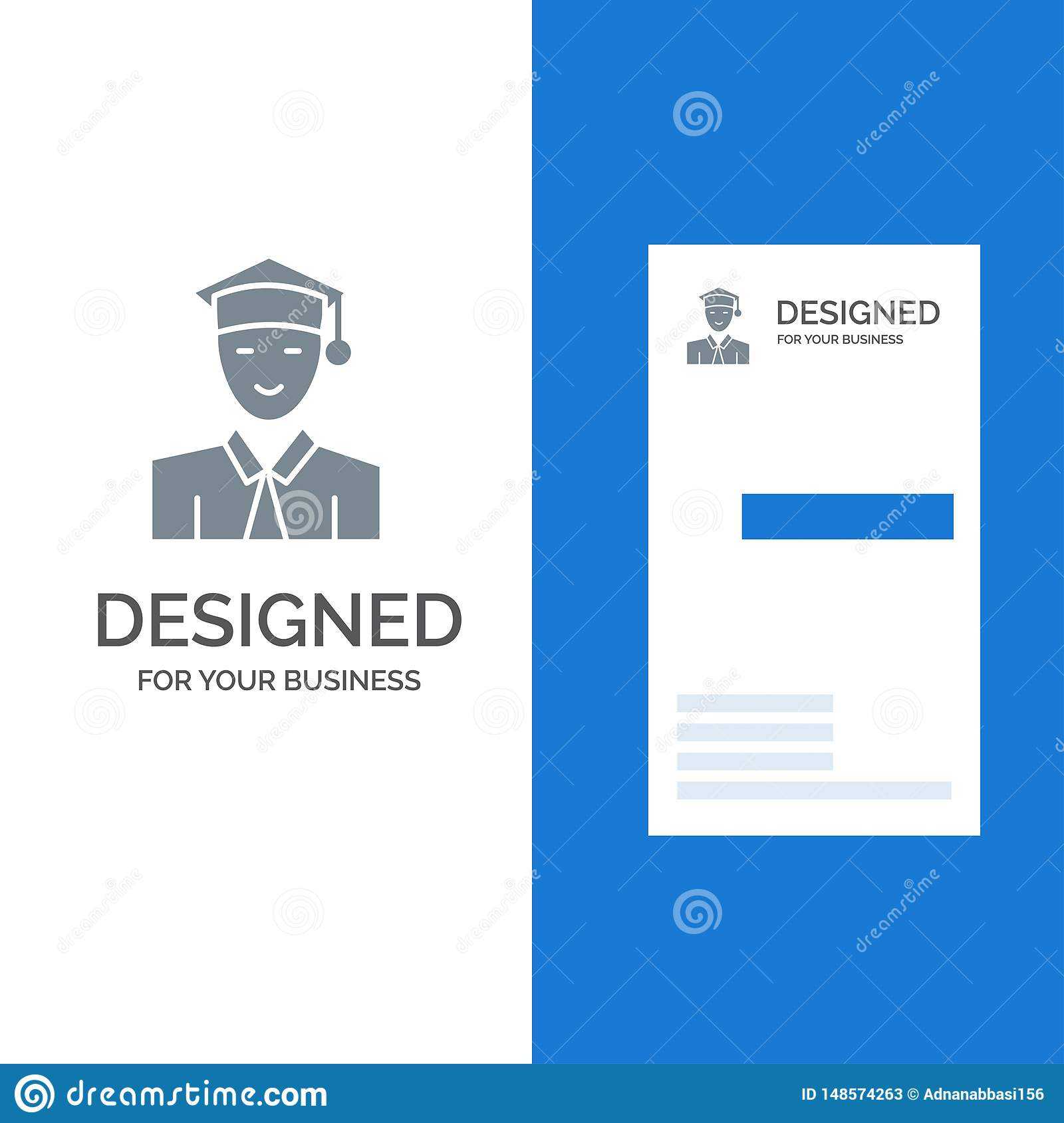Student, Education, Graduate, Learning Grey Logo Design And Regarding Graduate Student Business Cards Template