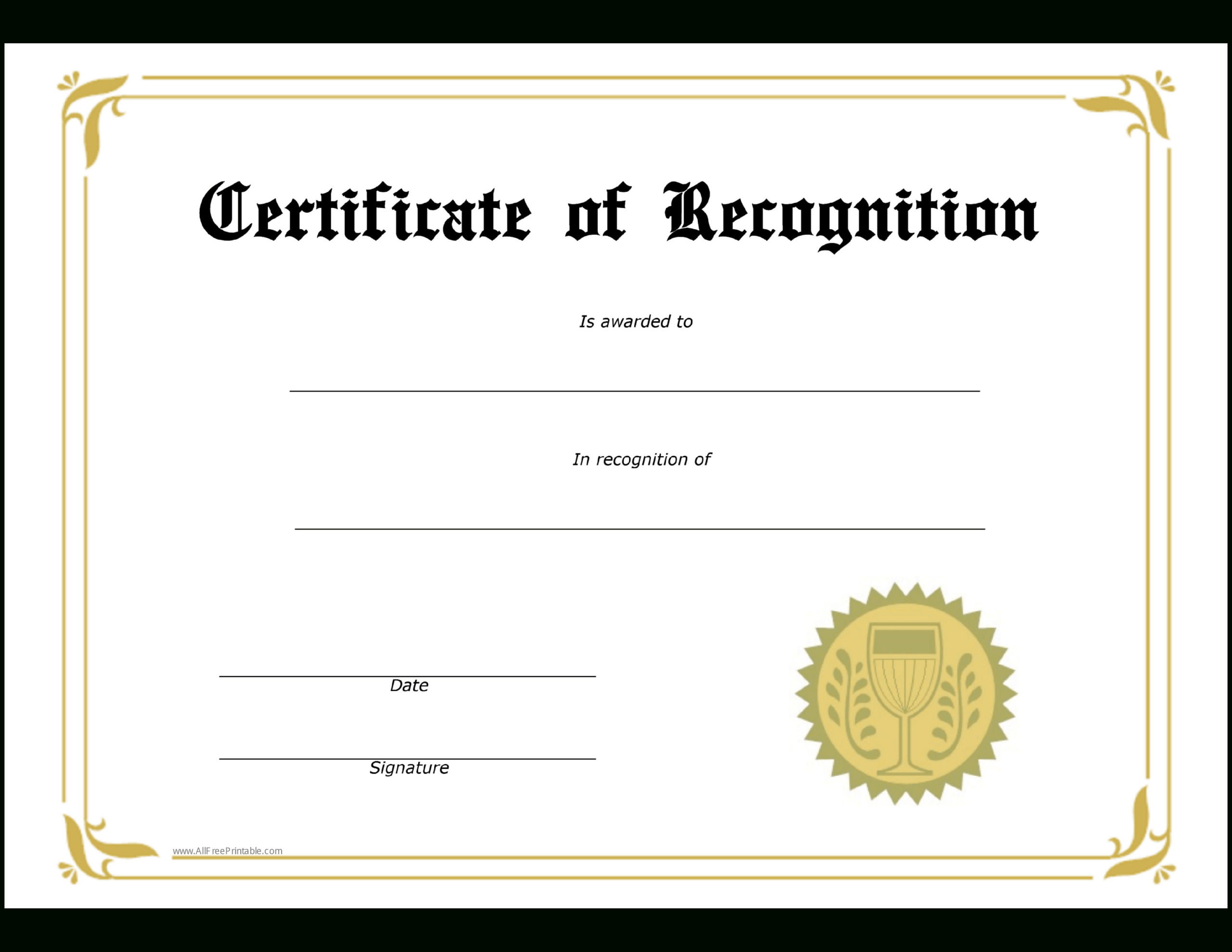 Student Recognition Award Template | Templates At With Free Student Certificate Templates