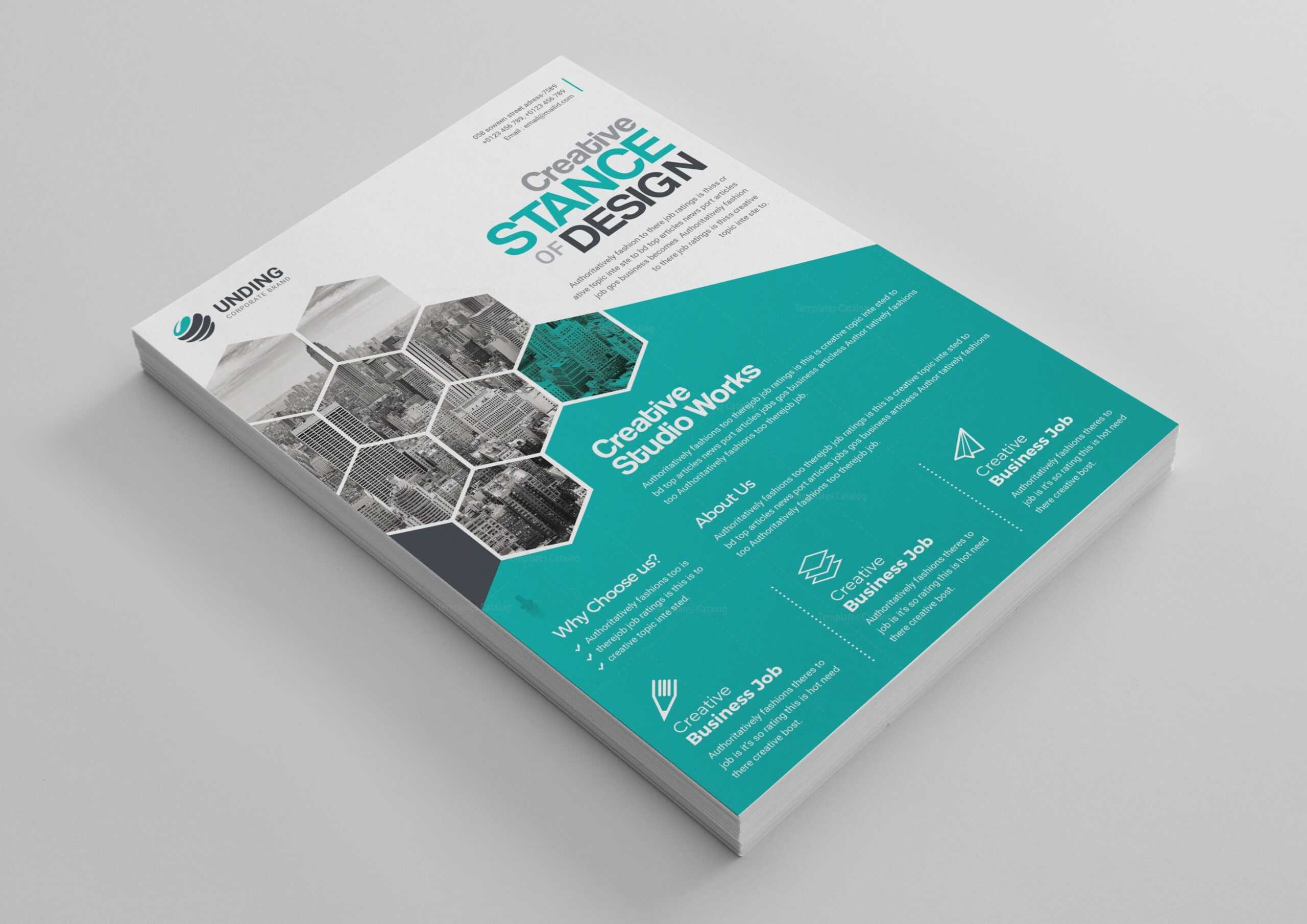 Stunning Professional Business Flyer Design Template 001520 Inside Professional Brochure Design Templates
