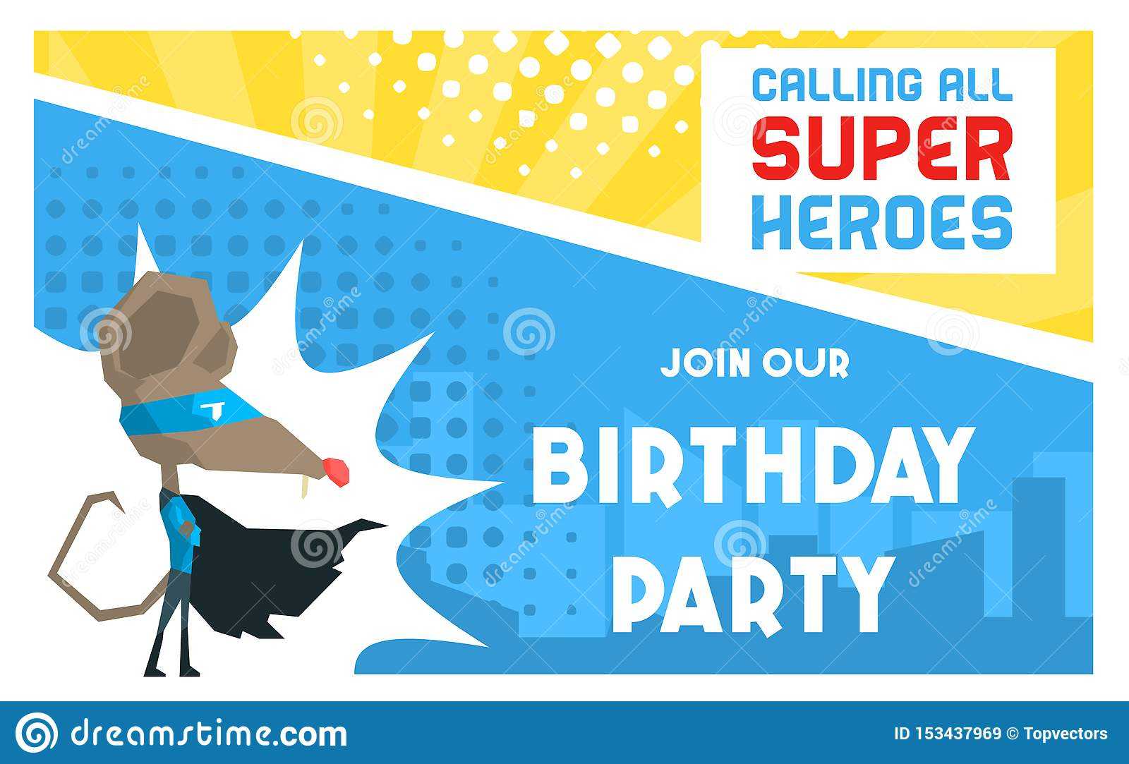 Superhero Birthday Party Banner Template, Cute Funny Mouse Intended For Superhero Birthday Card Template