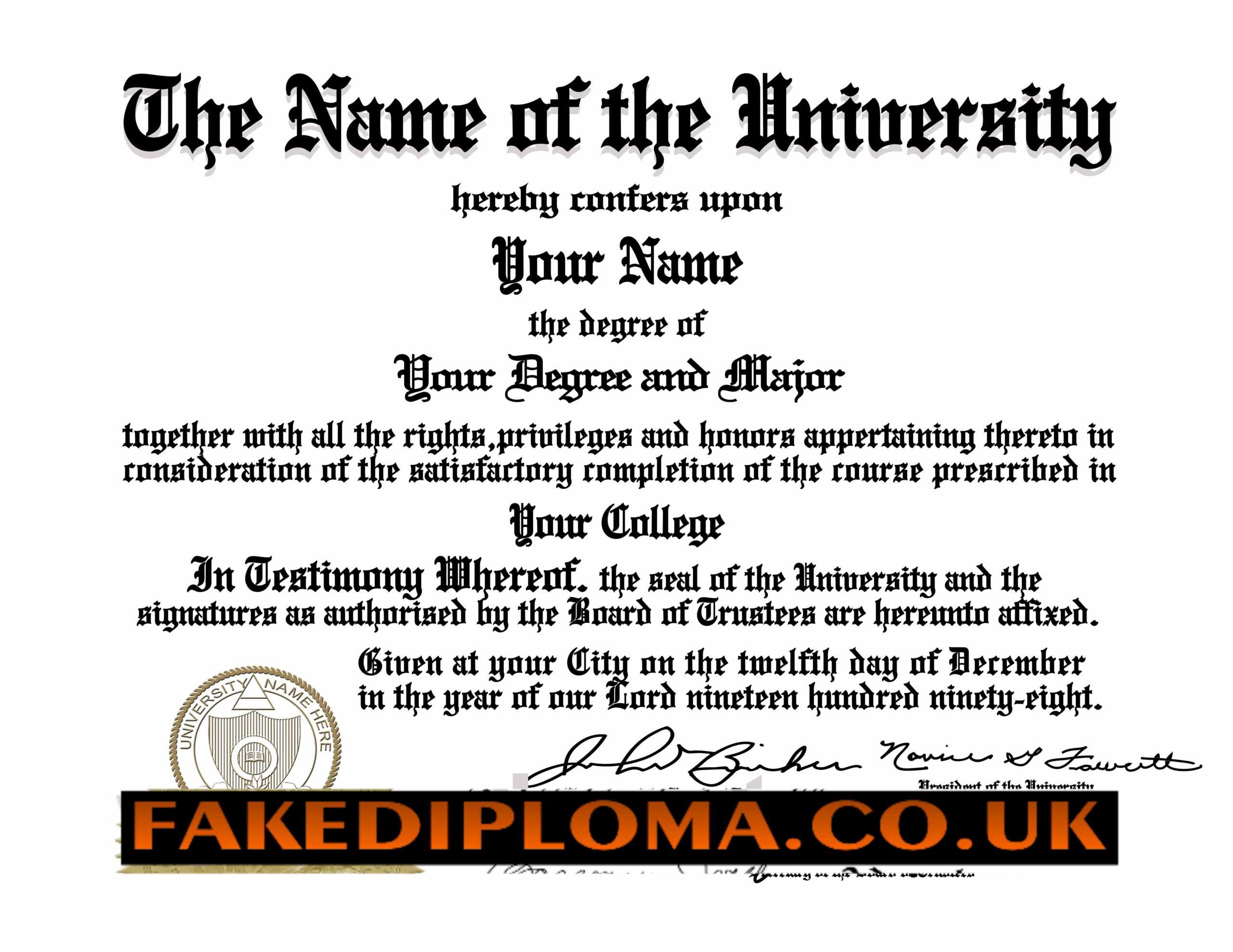 Superior Fake Diploma | Fake University And College Degrees Within Fake Diploma Certificate Template