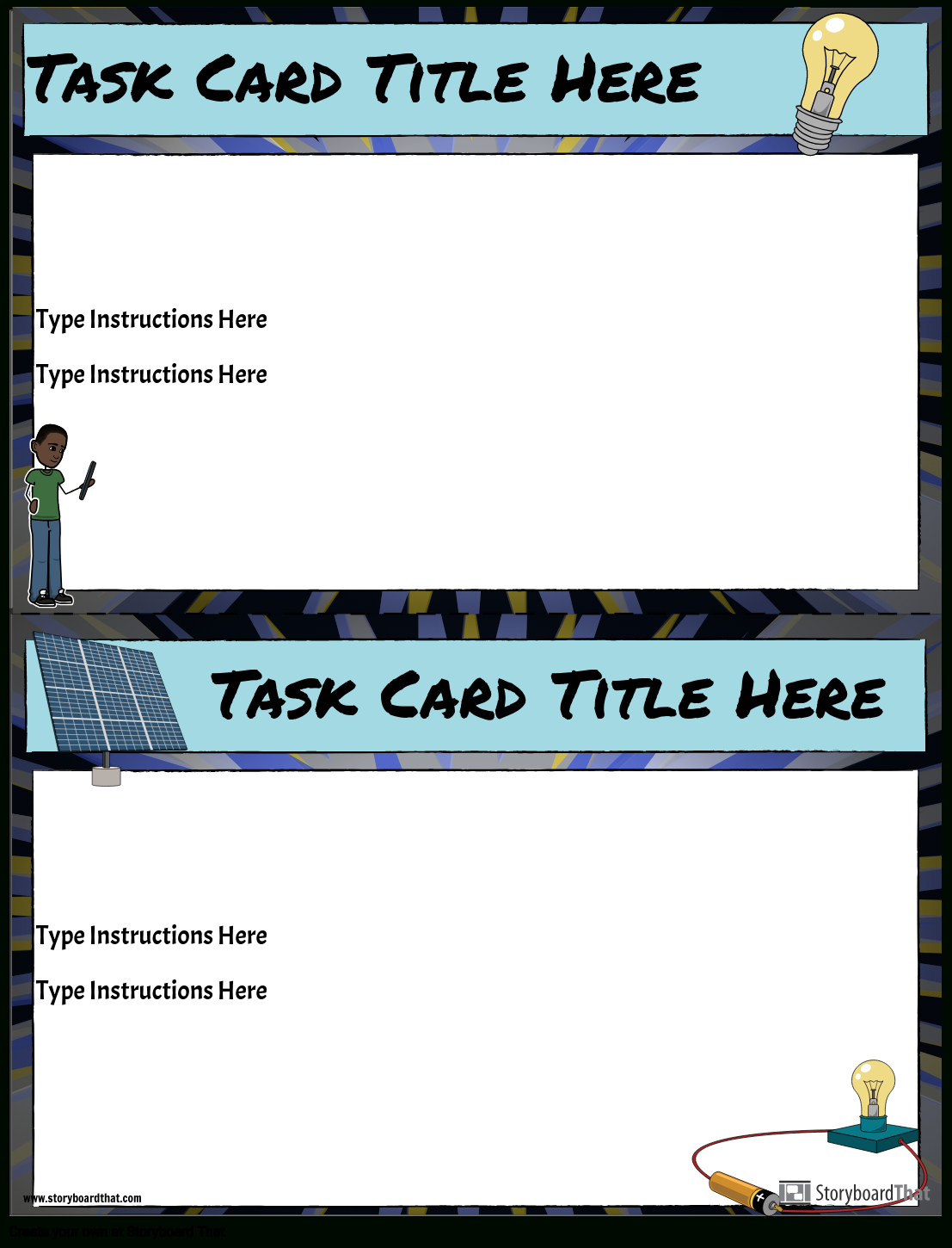 Task Card Template Storyboardanna Warfield Inside Task Cards Template