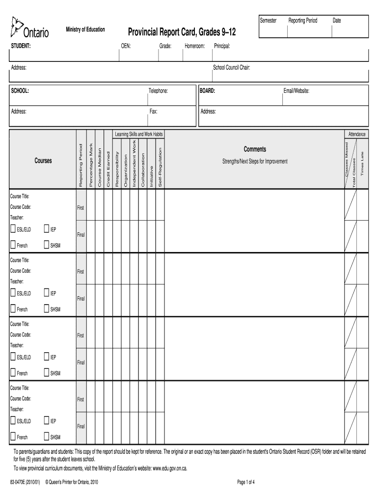 Tdsb Report Card Pdf - Fill Online, Printable, Fillable In Fake Report Card Template