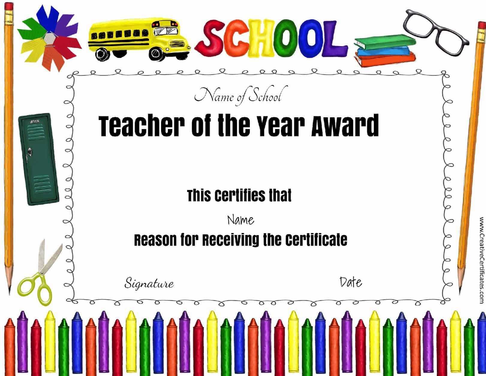 Teacher Appreciation Awards Printable – Falep.midnightpig.co Throughout Best Teacher Certificate Templates Free