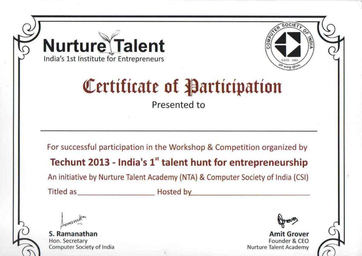 Template For Certificate Of Participation In Workshop For Workshop Certificate Template