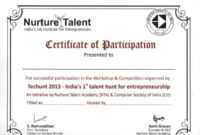 Template For Certificate Of Participation In Workshop pertaining to Certificate Of Participation In Workshop Template