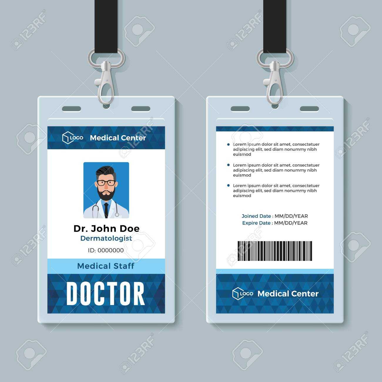 Template For Id Badge – Calep.midnightpig.co In Doctor Id Card Template
