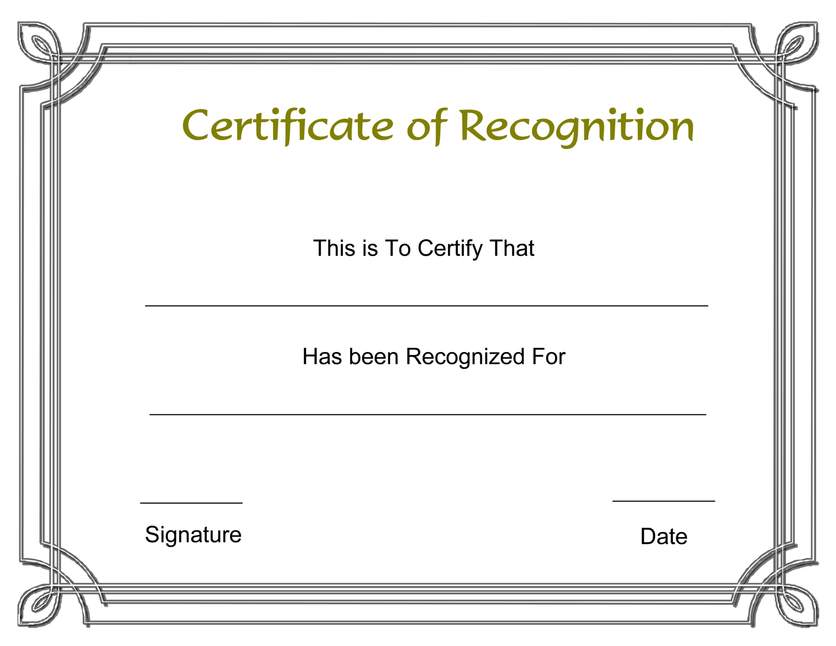 Template Free Award Certificate Templates And Employee In Printable Certificate Of Recognition Templates Free