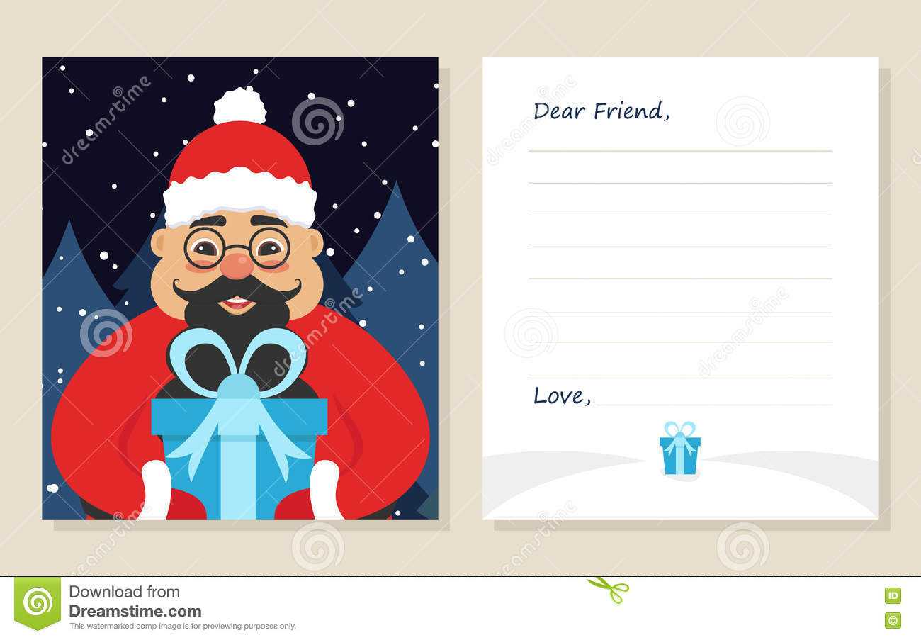 Template Greeting Card New Year`s Or Merry Christmas Letter With Regard To Christmas Note Card Templates