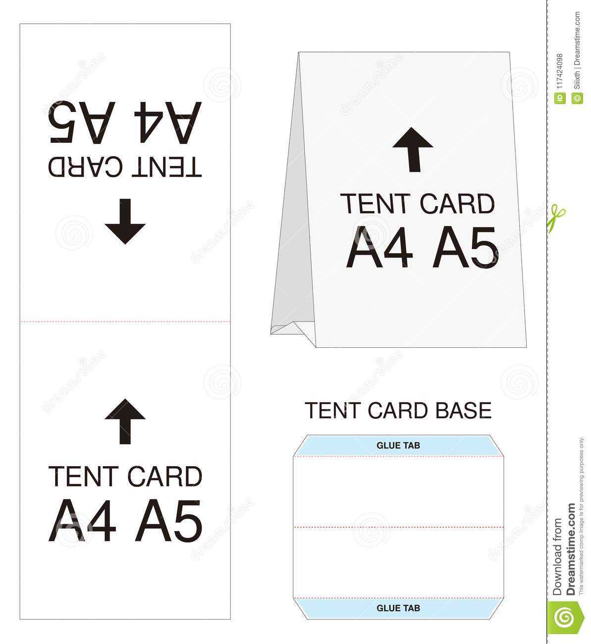 Tent Card A4 A5 Size Mock Up Die Cut Stock Vector Throughout Free Tent Card Template Downloads