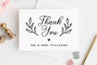 Thank You Card Template, Printable Rustic Wedding Thank for Thank You Note Card Template